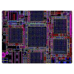 Cad Technology Circuit Board Layout Pattern Two Sides Premium Plush Fleece Blanket (extra Small) by Ket1n9