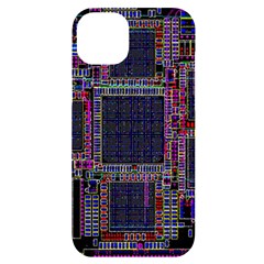 Cad Technology Circuit Board Layout Pattern Iphone 14 Plus Black Uv Print Case by Ket1n9