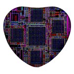 Cad Technology Circuit Board Layout Pattern Heart Glass Fridge Magnet (4 pack) Front