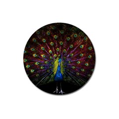 Beautiful Peacock Feather Magnet 3  (round) by Ket1n9