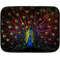 Beautiful Peacock Feather Two Sides Fleece Blanket (mini) by Ket1n9