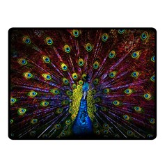 Beautiful Peacock Feather Fleece Blanket (small) by Ket1n9