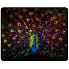 Beautiful Peacock Feather Two Sides Fleece Blanket (medium) by Ket1n9