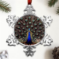 Peacock Metal Small Snowflake Ornament by Ket1n9