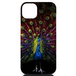 Beautiful Peacock Feather iPhone 14 Plus Black UV Print Case Front