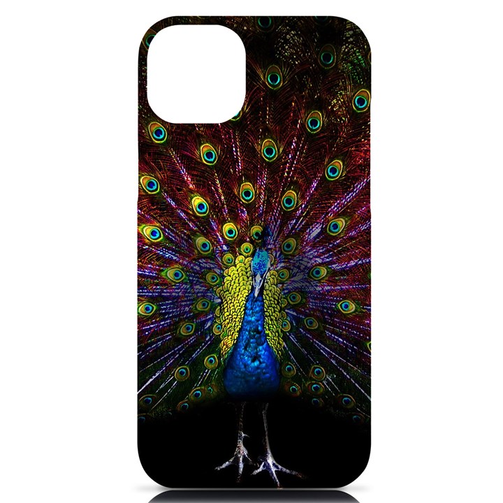 Beautiful Peacock Feather iPhone 14 Plus Black UV Print Case