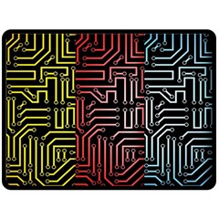 Circuit Board Seamless Patterns Set Two Sides Fleece Blanket (large) by Ket1n9