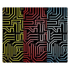 Circuit Board Seamless Patterns Set Two Sides Premium Plush Fleece Blanket (small) by Ket1n9