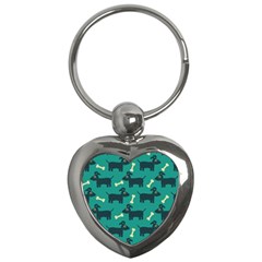 Happy Dogs Animals Pattern Key Chain (heart) by Ket1n9