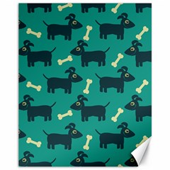 Happy Dogs Animals Pattern Canvas 11  X 14  by Ket1n9