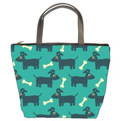 Happy Dogs Animals Pattern Bucket Bag by Ket1n9