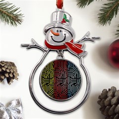 Circuit Board Seamless Patterns Set Metal Snowman Ornament by Ket1n9