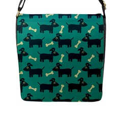 Happy Dogs Animals Pattern Flap Closure Messenger Bag (l) by Ket1n9