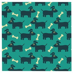 Happy Dogs Animals Pattern Wooden Puzzle Square by Ket1n9