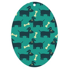 Happy Dogs Animals Pattern Uv Print Acrylic Ornament Oval by Ket1n9