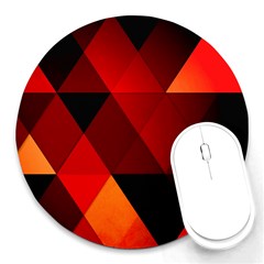 Abstract Triangle Wallpaper Round Mousepad by Ket1n9