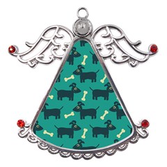 Happy Dogs Animals Pattern Metal Angel With Crystal Ornament by Ket1n9