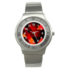 Abstract Triangle Wallpaper Stainless Steel Watch by Ket1n9