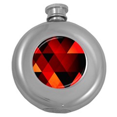 Abstract Triangle Wallpaper Round Hip Flask (5 Oz) by Ket1n9