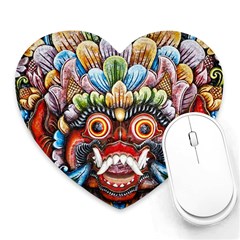 Wood Sculpture Bali Logo Heart Mousepad by Ket1n9