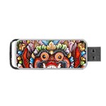 Wood Sculpture Bali Logo Portable USB Flash (One Side) Front