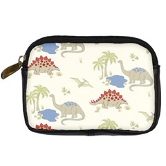 Dinosaur Art Pattern Digital Camera Leather Case by Ket1n9