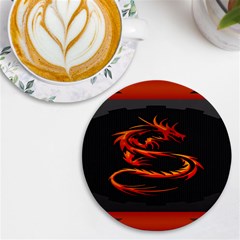 Dragon Uv Print Round Tile Coaster by Ket1n9