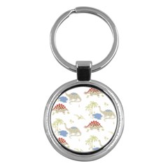 Dinosaur Art Pattern Key Chain (round) by Ket1n9