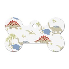 Dinosaur Art Pattern Dog Tag Bone (one Side) by Ket1n9