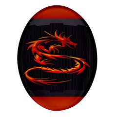 Dragon Oval Glass Fridge Magnet (4 Pack) by Ket1n9