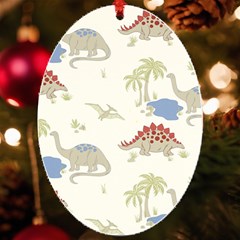 Dinosaur Art Pattern Uv Print Acrylic Ornament Oval by Ket1n9