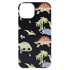 Dinosaur Art Pattern Iphone 14 Black Uv Print Case by Ket1n9