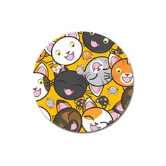 Cats Cute Kitty Kitties Kitten Magnet 3  (round) by Ket1n9