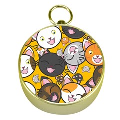 Cats Cute Kitty Kitties Kitten Gold Compasses by Ket1n9