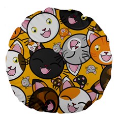 Cats Cute Kitty Kitties Kitten Large 18  Premium Flano Round Cushions by Ket1n9