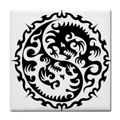 Ying Yang Tattoo Tile Coaster by Ket1n9