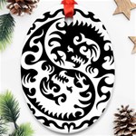 Ying Yang Tattoo Oval Ornament (Two Sides) Front