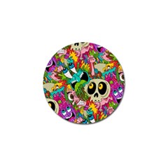 Crazy Illustrations & Funky Monster Pattern Golf Ball Marker (10 Pack) by Ket1n9