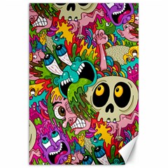 Crazy Illustrations & Funky Monster Pattern Canvas 20  X 30  by Ket1n9