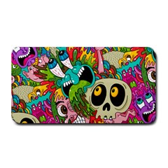 Crazy Illustrations & Funky Monster Pattern Medium Bar Mat by Ket1n9