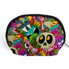 Crazy Illustrations & Funky Monster Pattern Accessory Pouch (medium) by Ket1n9