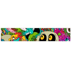 Crazy Illustrations & Funky Monster Pattern Large Premium Plush Fleece Scarf  by Ket1n9