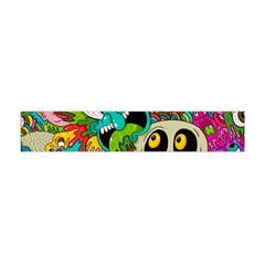 Crazy Illustrations & Funky Monster Pattern Premium Plush Fleece Scarf (mini) by Ket1n9