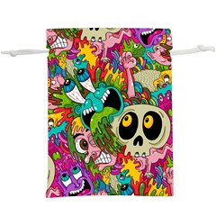 Crazy Illustrations & Funky Monster Pattern Lightweight Drawstring Pouch (xl) by Ket1n9