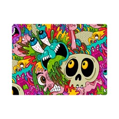 Crazy Illustrations & Funky Monster Pattern Premium Plush Fleece Blanket (mini) by Ket1n9