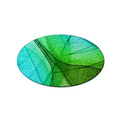 Sunlight Filtering Through Transparent Leaves Green Blue Sticker Oval (10 Pack) by Ket1n9