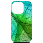 Sunlight Filtering Through Transparent Leaves Green Blue iPhone 14 Pro Black UV Print Case Front