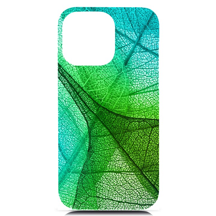 Sunlight Filtering Through Transparent Leaves Green Blue iPhone 14 Pro Max Black UV Print Case