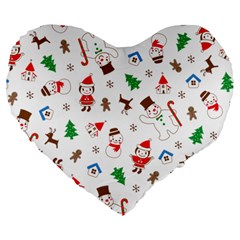 Christmas Large 19  Premium Heart Shape Cushions