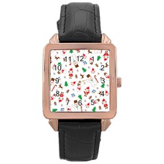 Christmas Rose Gold Leather Watch 